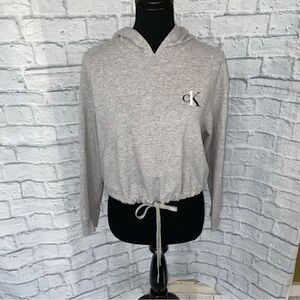 CK One by Calvin Klein crop hoodie sleepwear w/drawstring tie Sz S